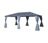 Pergola autoportante ""Belize"" graphite 3,6 x 6m en aluminium et polycarbonate - Hespéride