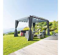 Pergola autoportante BELIZE Graphite 3,8 x 3 m - Structure en aluminium et polycarbonate Hespéride