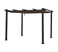 Pergola Autoportante 3 X 3m Cassis Taupe Structure Aluminium Marron