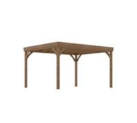 Pergola autoportante style rustique chic - Toit terrasse à décorer - dim. 3,65L x 3l x 2,15H m - bois sapin pré-huilé