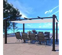 Pergola Autoportée NILA Beige Toile Rétractable 12m²