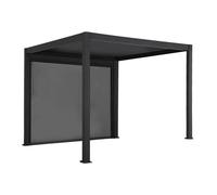 Pergola avec store bioclimatique aluminium et textilène Triomphe anthracite 3x3 m lames orientables
