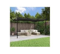 Pergola avec toit rétractable anthracite 395x292x230 cm 360119