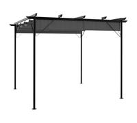 Pergola avec toit rétractable anthracite 3x3 m acier 180 g m²