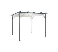 Pergola avec Toit Rétractable Taupe Acier 180 g/m² Tonnelle Jardin vidaXL