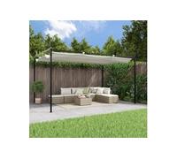 Vidaxl Pergola Avec Toit Rétractable Crème 395x292x230 Cm
