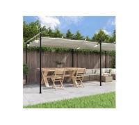 Pergola avec toit rétractable crème 589x292x230 cm 360120