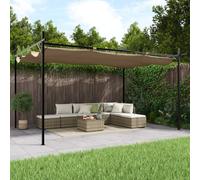 Pergola avec Toit Rétractable Pavillon Jardin Terrasse Extérieur Taupe vidaXL