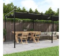 Pergola avec Toit Rétractable Pavillon Jardin Terrasse Extérieur Taupe vidaXL