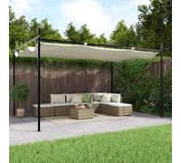 Pergola avec Toit Rétractable Pavillon Jardin Terrasse Extérieur Taupe vidaXL