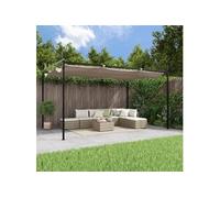 Pergola avec toit rétractable taupe 395x292x230 cm 360118