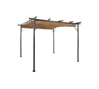 vidaXL Pergola Tonnelle de jardin avec toit rétractable 3x3 m Acier 180 g/m² Taupe