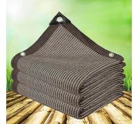 Pergola Bâche d'ombrage pour terrasse, espacement des trous - 1 m - Avec œillets - Isolation thermique - En maille pour pergola - Filet d'intimité - Marron - 3 x 4 m