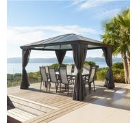 Pergola BELIZE Graphite 3,6 x 3 m - Aluminium, Polycarbonate Hespéride