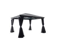 Pergola ""Belize"" graphite 3,6x3m en aluminium - Hespéride