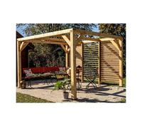 Pergola bioclimatique 12.20m² bois naturel vt3436v