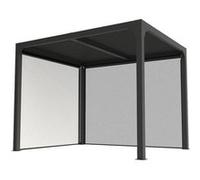 Pergola bioclimatique + 2 rideaux manuels côté 3 m et côté 2,40 m - 7,20 m2 - Alu G