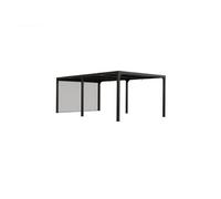 Pergola bioclimatique 360x598 avec rideau gris clair surf de protection 21,52 m2 Habrita per36r60bi gris clair G