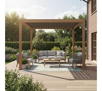 Pergola bioclimatique 3x3m zeus effet bois
