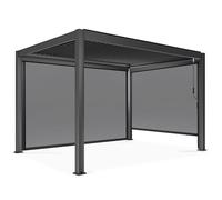 Pergola bioclimatique 3x4m autoportée avec 2 stores ( 1 store 2,66 x 2,34 m et 1 store 3,73 x 2,34 m )