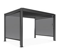 Pergola bioclimatique 3x4m autoportée avec 2 stores 2,66 X 2,34 m gris ( 2 stores 2,66 x 2,34 m )