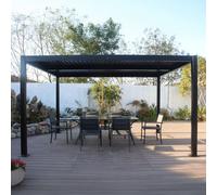 Pergola Bioclimatique 4x3m Structure En Aluminium Noir Noir