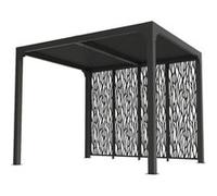 Habrita Pergola Bioclimatique en Aluminium 4 Panneaux Moucharabieh 7,2 m² - PER 2430M BI