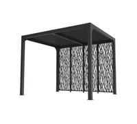 Habrita Pergola Bioclimatique en Aluminium 4 Panneaux Moucharabieh 7,2 m² - PER 2430M BI