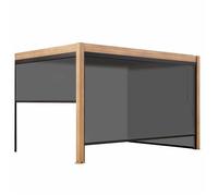 Pergola bioclimatique adossée 3x4m et 3 stores en bois gris ( 2 stores 2,66 x 2,40 m et 1 store 3,73 x 2,4 m )