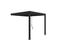 Pergola bioclimatique adossée anthracite - OMBREA - 300 x 300 x H. 258 cm - Aluminium - Rectangulaire - 9 m²