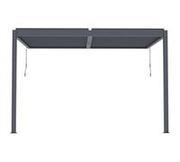 Pergola bioclimatique adossée avec LED Windsor - 3 x 4 m - Anthracite