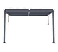 Pergola bioclimatique adossée avec led "Windsor" - 3 x 4 m - Anthracite