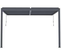 Pergola bioclimatique adossée avec led ""Windsor"" - 3 x 4 m - Anthracite