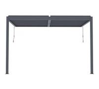 Pergola bioclimatique adossée avec led "Windsor" - 3 x 4 m - Anthracite