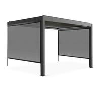 Pergola bioclimatique adossée et motorisée éclairée 3x4m et 2 stores ( 2 stores 2,60 x 2,32 m )