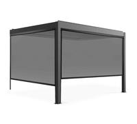 Pergola bioclimatique adossée et motorisée éclairée 3x4m et 2 stores - Oviala