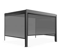 Pergola bioclimatique adossée et motorisée éclairée 3x4m et 3 stores (2 stores 2,60 x 2,32 m et 1 store 3,67 x 2,32 m )