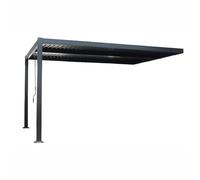 Pergola Bioclimatique 4x3m Adossée En Aluminium Noir Sifnos Noir