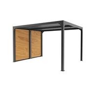 Pergola bioclimatique ALUMINIUM 10,80 m² - gris anthracite - ventelles latérales