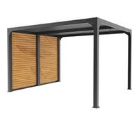 Pergola bioclimatique ALUMINIUM 10,80 m² - gris anthracite - ventelles latérales