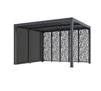 Pergola bioclimatique ALUMINIUM 10,80 m² + panneaux moucharabieh - coloris gris