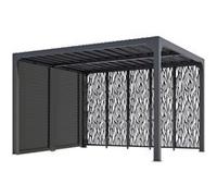 Pergola bioclimatique ALUMINIUM 10,80 m² + panneaux moucharabieh - coloris gris Gris G