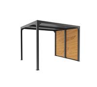 Pergola bioclimatique ALUMINIUM 7,20 m² - gris anthracite - ventelles latérales G