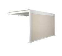 Pergola bioclimatique aluminium adossée 4x3m blanc + 1 store 4m Palace