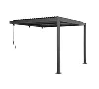 Pergola bioclimatique aluminium adossée lames orientables 3x3m Palace anthracite
