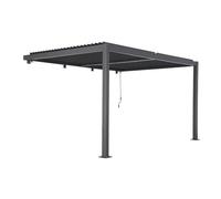 Pergola bioclimatique aluminium adossée lames orientables 4x3m anthracite Palace