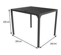 HABRITA Pergola bioclimatique en aluminium PER2430BI — 7,20 m², gris anthracite, balcon & terrasse
