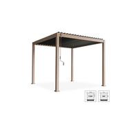 Pergola bioclimatique aluminium coloris bois Triomphe 3x3 m lames orientables