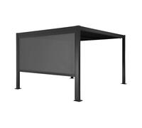 Pergola bioclimatique aluminium et acier 3x3m lames orientables + store 3m PALACE noir