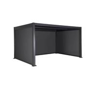 Pergola bioclimatique aluminium et acier 3x4m lames orientables + 2 stores 3m + 1 store 4m PALACE anthracite